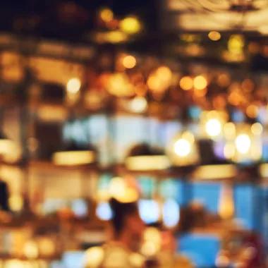 Blur background of pub and lights