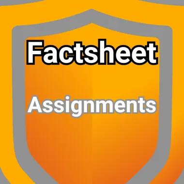Shield logo with the words 'Assignments'