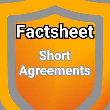 Shield logo with the words 'factsheet' and 'Short Agreements'