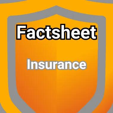 Shield logo with the words 'factsheet' and 'insurance'