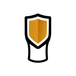 Shield within beer glass
